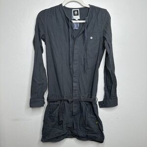 G-Star Raw Denim Originals Womens Size XS Cargo Field Military Cotton Dress Gray